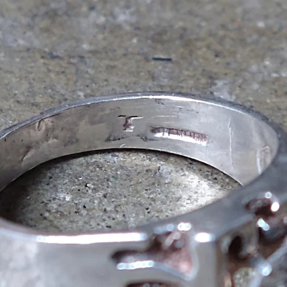 Vintage Sterling Silver Ring Size 9.75 Nugget Clear CZ Brutalist Modern